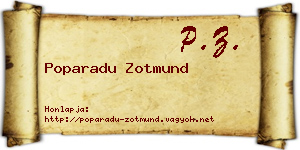 Poparadu Zotmund névjegykártya